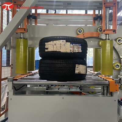 3Kw Horizontal Tire Packing Machine 120r/Min Conveyor Line Tire Wrapping Machine