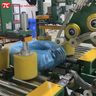 Automatic horizontal hose pipe  coil wrapping machine