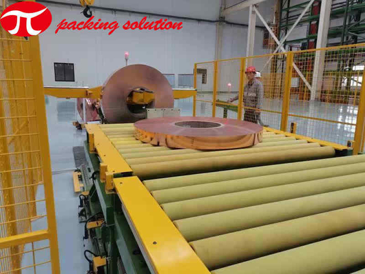 60mm Width Copper Coil Packing Line / Copper Coil Processing Equipment With Compound Paper As Material