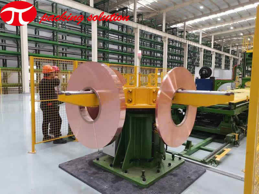 Horizontal Copper Coil Packing Line 380V With Tumstile ,Wrapping Machine And Stacking System