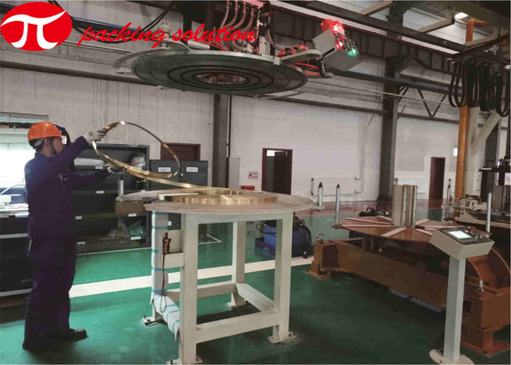 Copper Coil Packaging Line Equipment 200KG With  Circumferential Labeling And Palletizing System