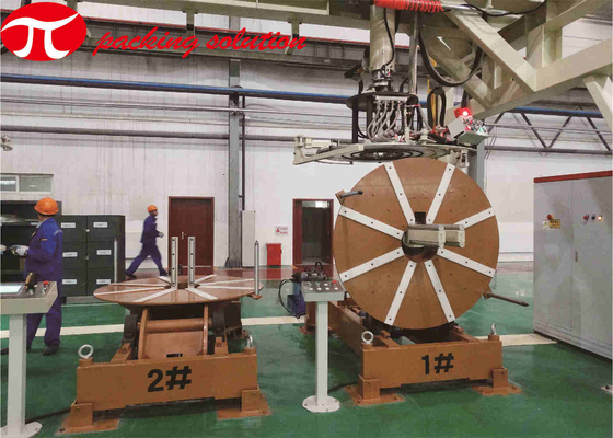 Copper Coil Packaging Line Equipment 200KG With  Circumferential Labeling And Palletizing System
