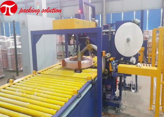 ID300mm Copper Coil Wrapping Machine With Automatic Wrapping Stacking System