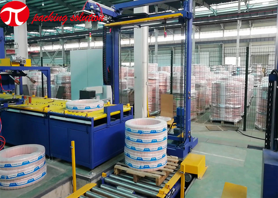 ID300mm Copper Coil Wrapping Machine With Automatic Wrapping Stacking System
