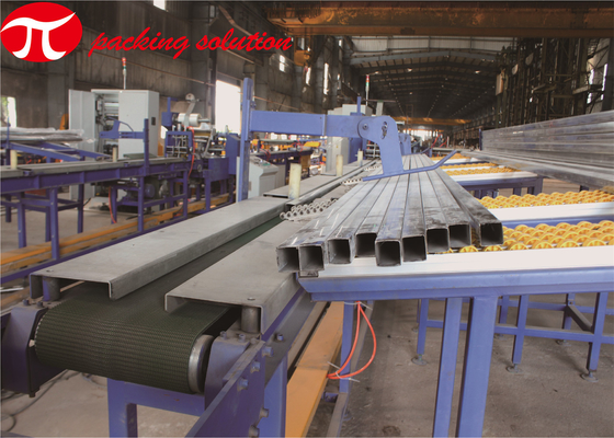 High Reliability Horizontal Wrapping Machine For Steel Pipes 1.5kW Fast Packaging Speed