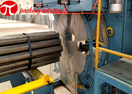 Blue Horizontal Steel Tube Packing Machine 1.5kw 1m/Min 90r/Min Precise Positioning