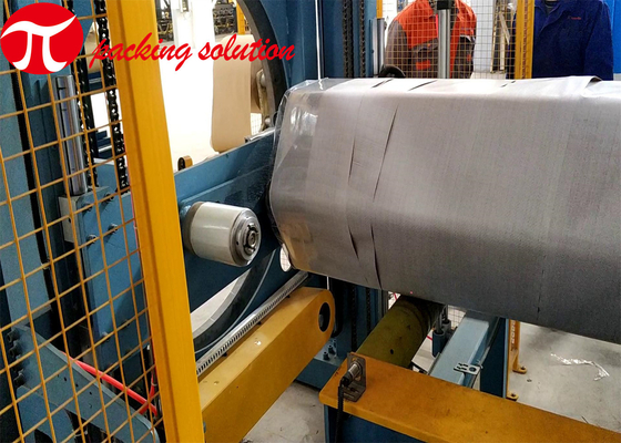 Blue Horizontal Steel Tube Packing Machine 1.5kw 1m/Min 90r/Min Precise Positioning