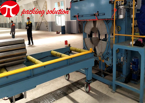 Blue Horizontal Steel Tube Packing Machine 1.5kw 1m/Min 90r/Min Precise Positioning