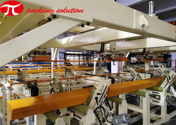 Horizontal Steel Pipe Packing Machine / Orbital Wrapper Machine PLC Control With Feeding Fixing