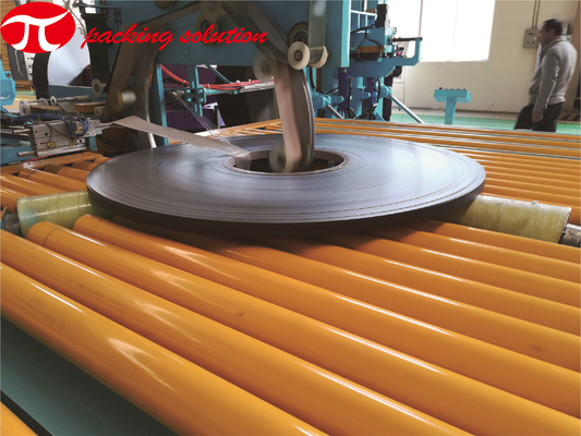 High Effciency Horizontal Steel Coil Packing Line 800mm-1500mm OD With Automatic Loading System