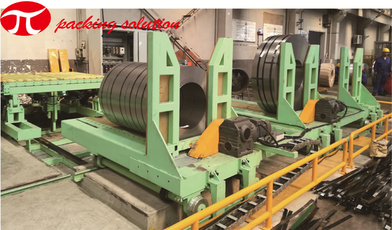 Stretch Wrapping Steel Coil Packing Machine 610mm Coil ID With Turnstile