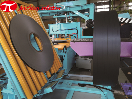 High Effciency Horizontal Steel Coil Packing Line 800mm-1500mm OD With Automatic Loading System