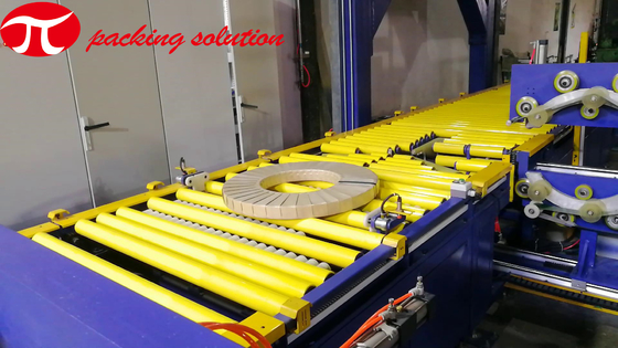 Horizontal Steel Coil Wrapping Line 508/610mm ID Automatic Loading CE Approved
