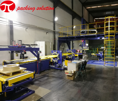 Horizontal Steel Coil Wrapping Line 508/610mm ID Automatic Loading CE Approved