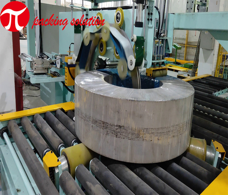 Customized  Steel Coil  Wrapping Line 800mm OD Horizontal Type Reasonable And Compact Layout
