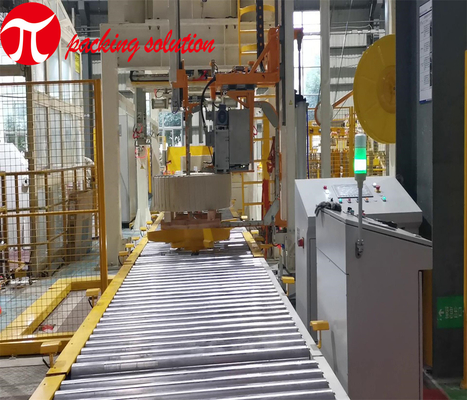 Stretch Film Steel Coil Wrapping Line ID 508mm Labor Saving