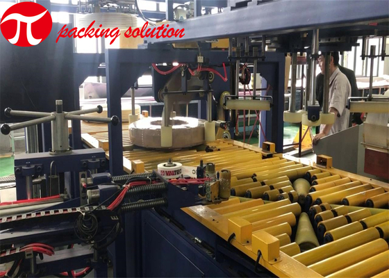 Horizontal Pipe Packing Machine 300mm ID Plastic Coil Packing Machine With Loading Stacking System