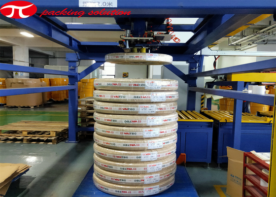 600mm Plastic Coil PVC Pipe Packing Machine Automatic With Labeling Unloading System