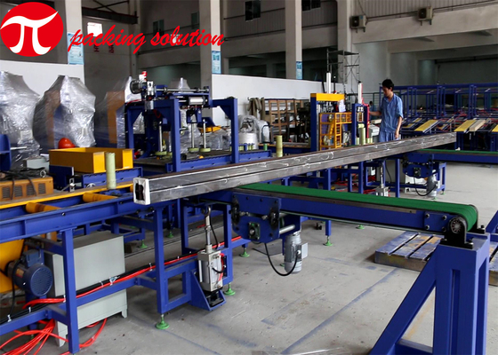 6000mm Automatic Horizontal Steel Tube Packaging Machine / Pipe Bundle Wrapping Machine