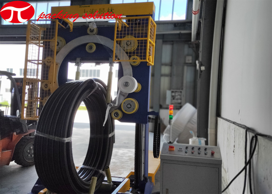 High Table Easy Loading Plastic PE Pipe Coil Verticl Packing Machine 600mm OD