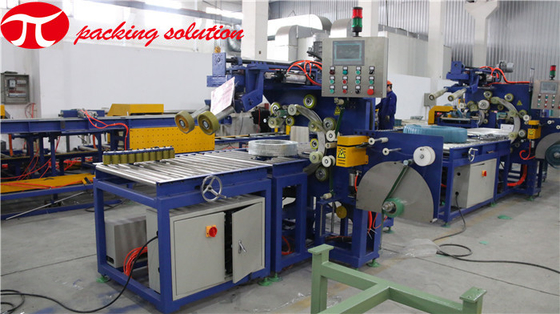 GW300 Horizontal PLC Control Bearing Stretch Wrapping Machine With Conveyor 3m/Min