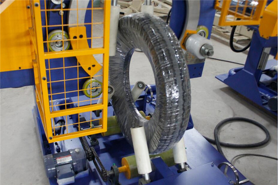 220V Vertical PLC Control Truck Tyre Wrapping Machine Car Tyre Packing Machinery GS300