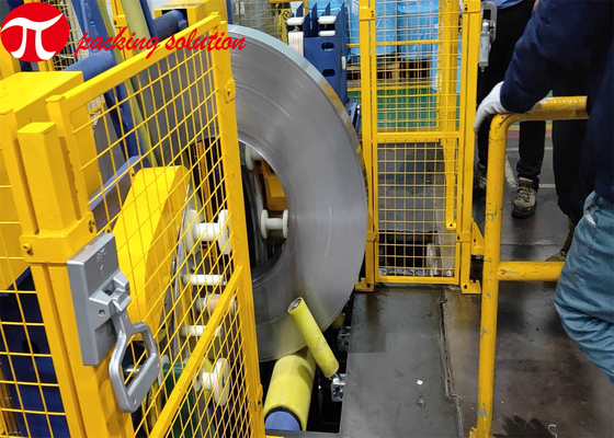 4.0KW Automatic Carbon Steel Coil Packing Machine Labor Saving 380V 2000Kg