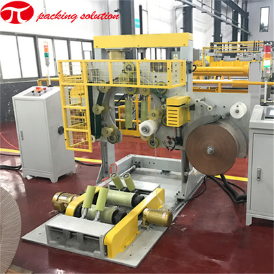 90r/Min Vertical Aluminum Coil Wrapping Machine  Ring Speed Automatic PLC Program