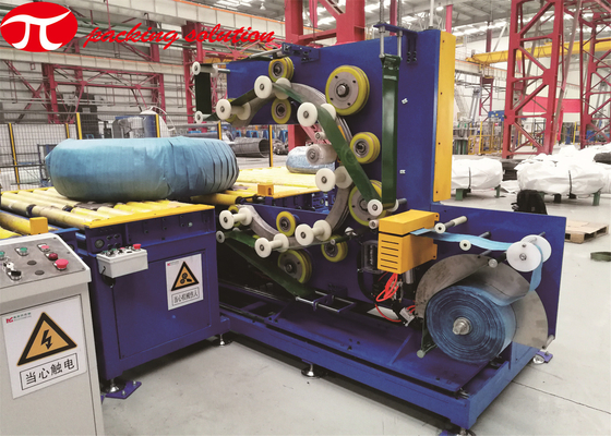 Steel Coil Stretch Wrapping Machine 60r/Min Ring Speed 12000kg With HMI Screen