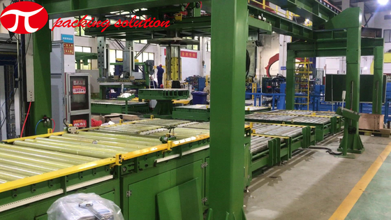 Unmanned Copper Wire Wrapping Machine With Loading Unloading Conveyor Belt