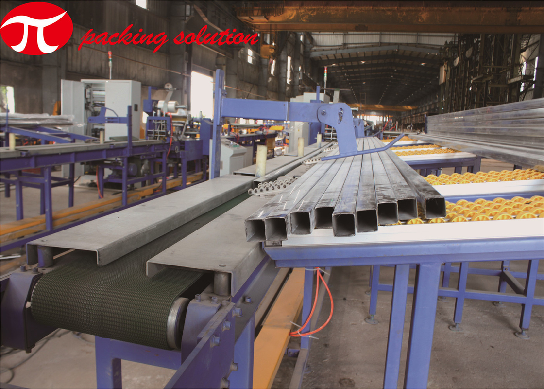 High Reliability Horizontal Wrapping Machine For Steel Pipes 1.5kW Fast Packaging Speed