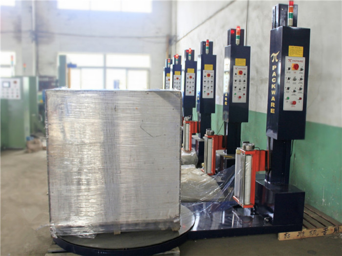 Automatic Pallet Wrapper Stretch Machine Pallet Packing Machine With Auto Film Cutter