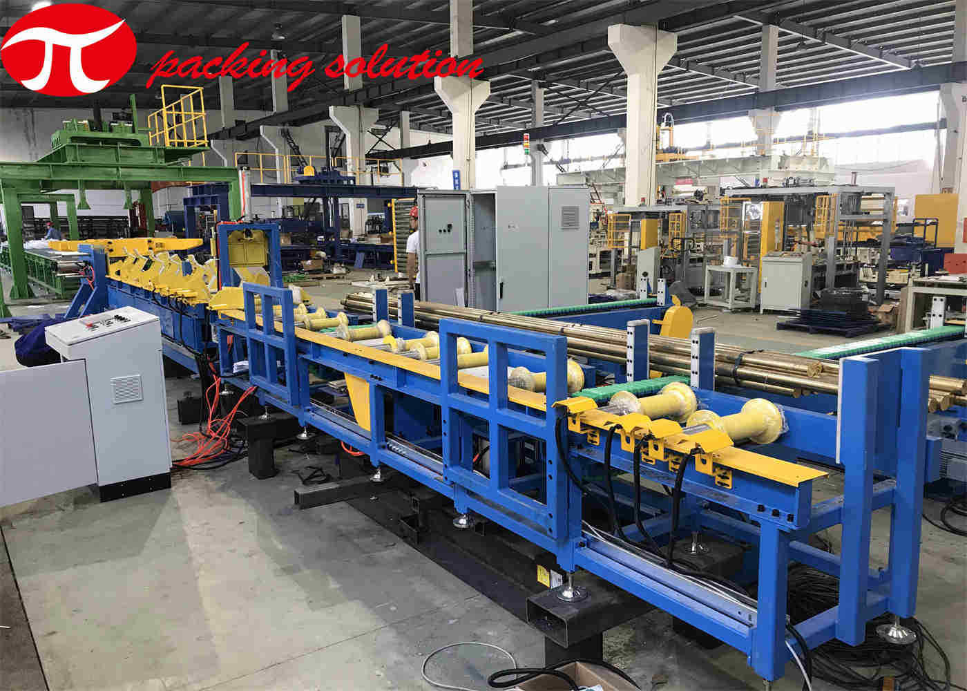 Hydraulic Copper Coil Packing Line Paper Covering Shifting Bundle Tube Packaging Machine