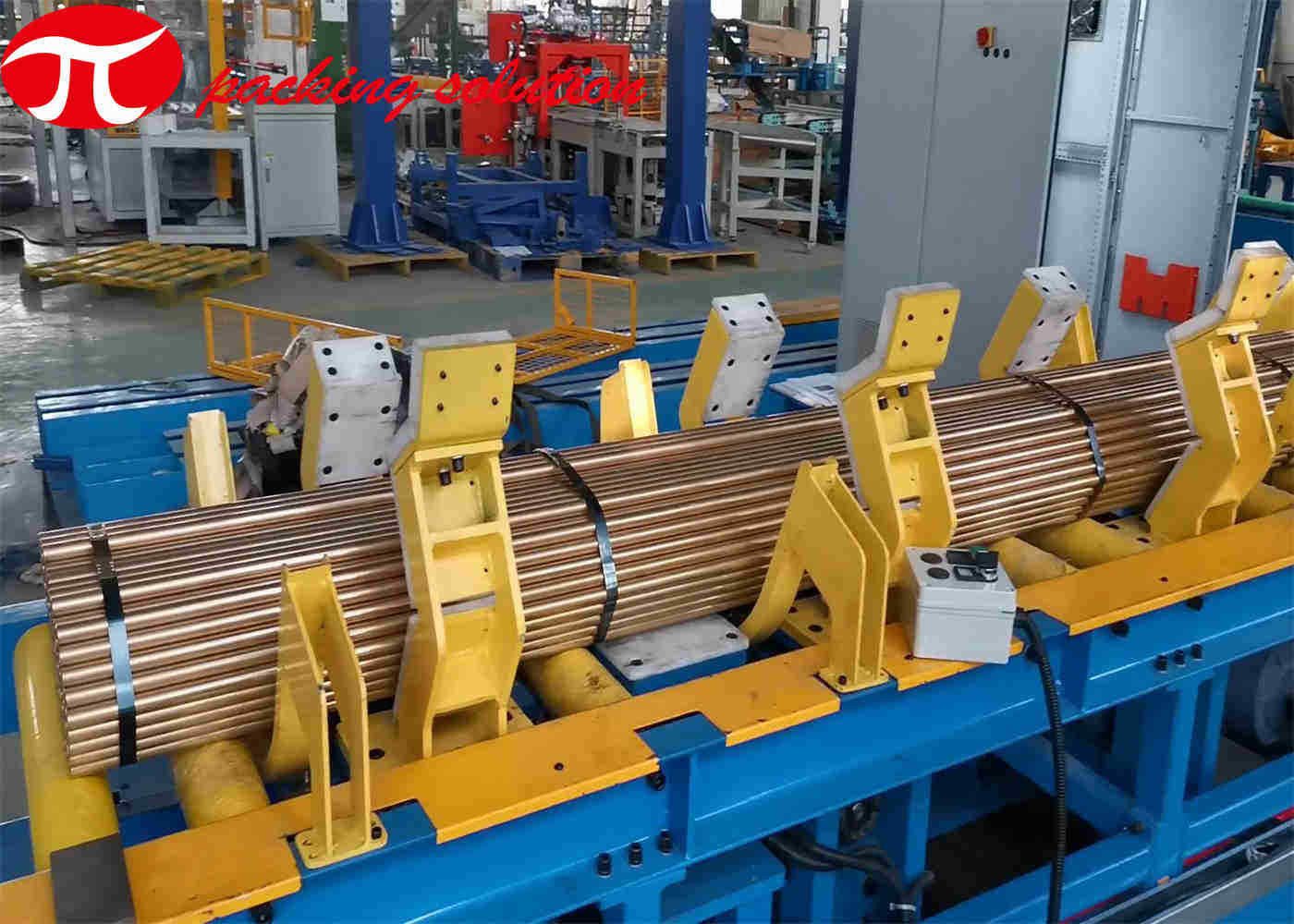 Hydraulic Copper Coil Packing Line Paper Covering Shifting Bundle Tube Packaging Machine
