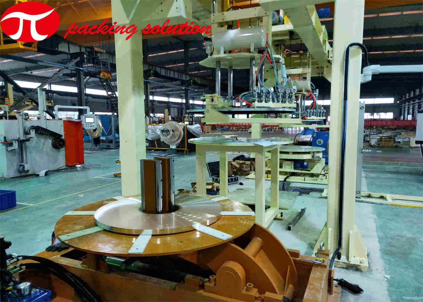 High Efficiency Copper Coil Packing Machine With Welding Stacking And Circumferential Labeling System