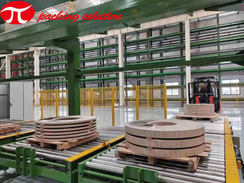 60mm Width Copper Coil Packing Line / Copper Coil Processing Equipment With Compound Paper As Material