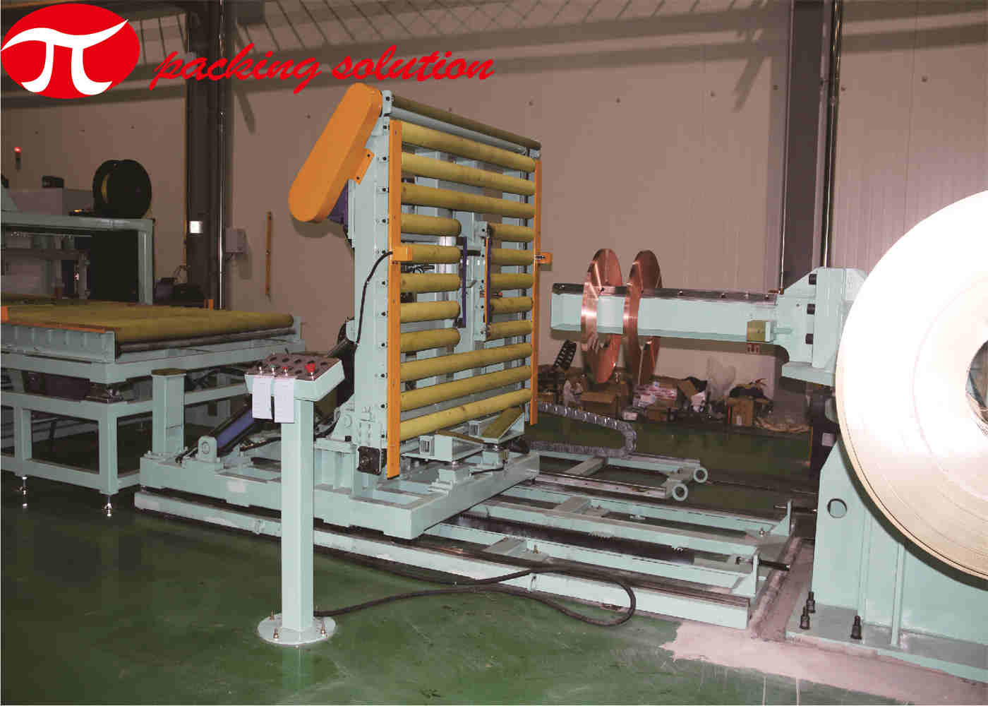 Automatic Horizontal Copper Coil Packaging Machine With Weighing Strapping System