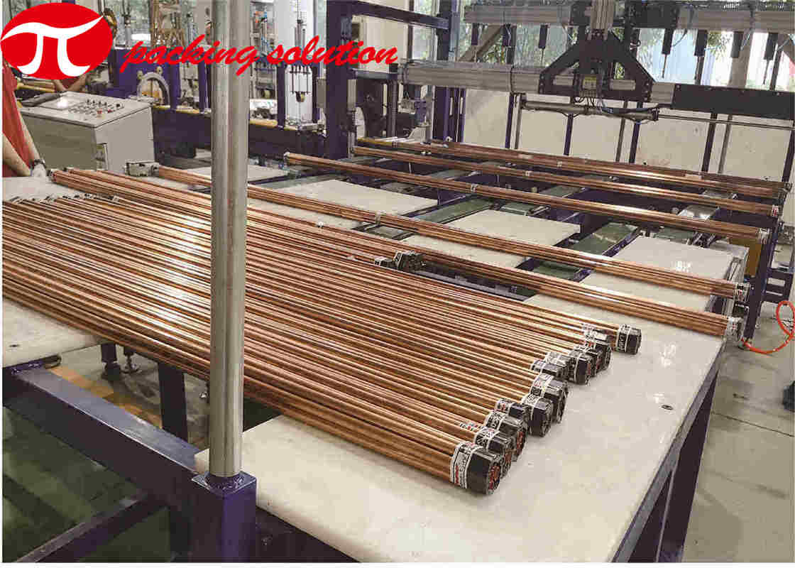 Auto Labeling Copper Tube Carton Wrapping Packaging Machine End Sealing Copper Coil Packing Line
