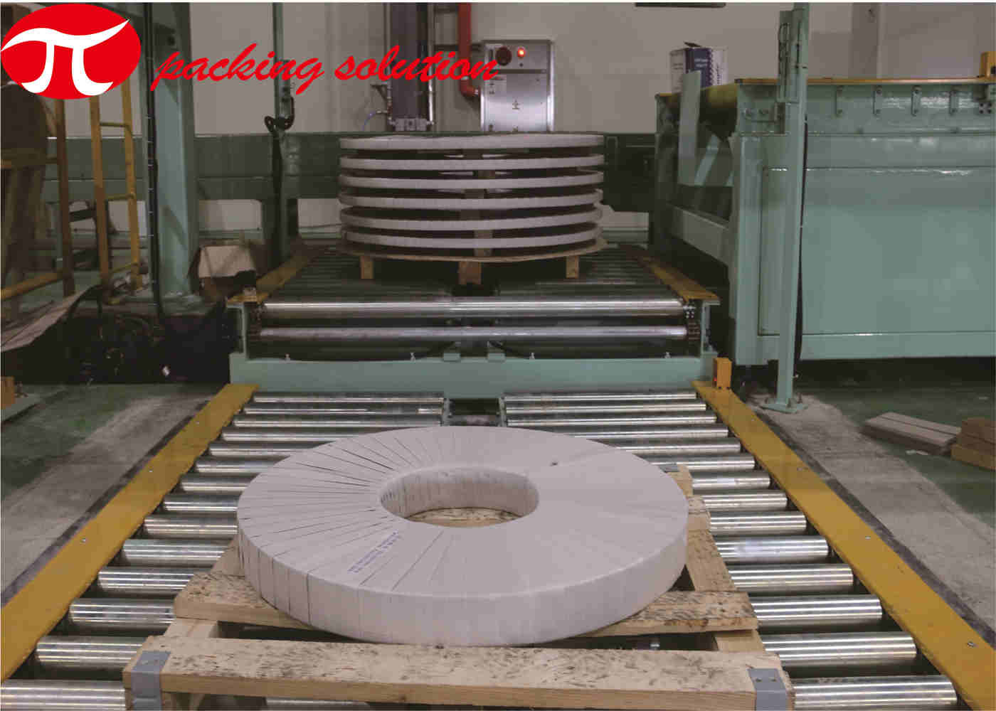 Automatic Horizontal Copper Coil Packaging Machine With Weighing Strapping System