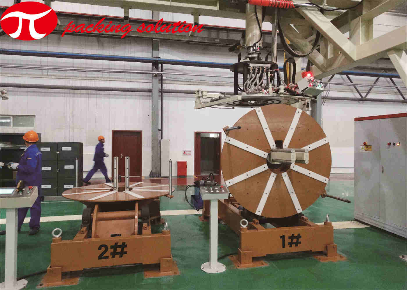 Copper Coil Packaging Line Equipment 200KG With  Circumferential Labeling And Palletizing System