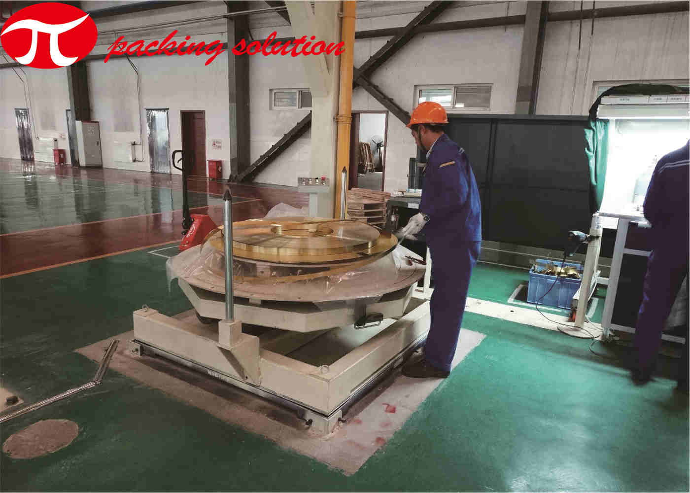 Copper Coil Packaging Line Equipment 200KG With  Circumferential Labeling And Palletizing System