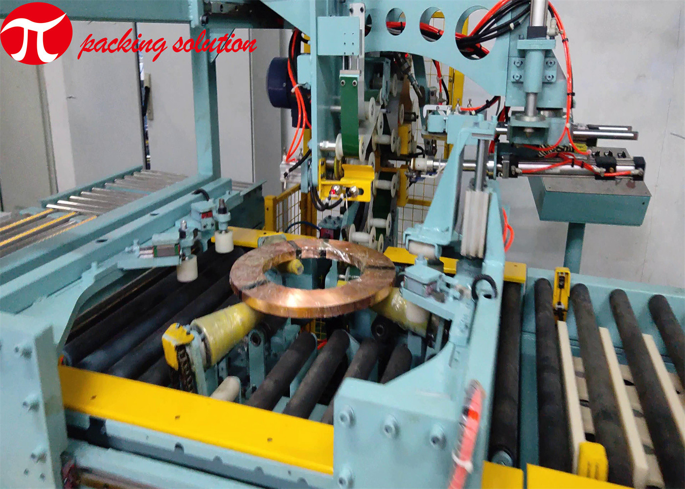 Horizontal Copper Coil Packing Machine With Automatic Loading System 50HZ ID 508mm-610mm