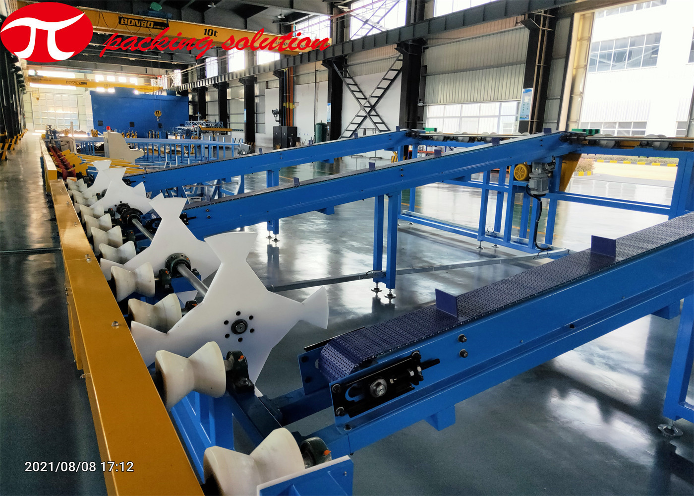 Automatic Steel Tube Packing Machine Stretch Film Wrapping Machine 200mm Dia 55mm ID