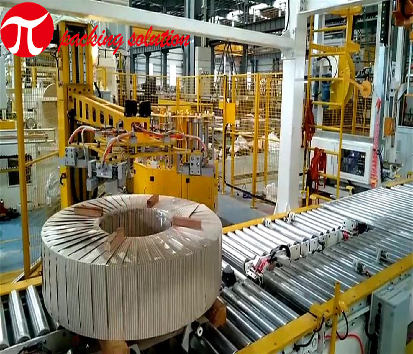 Multi Functional Steel Coil Wrapping Machine 60-300mm Steel Coil Packing Equipment