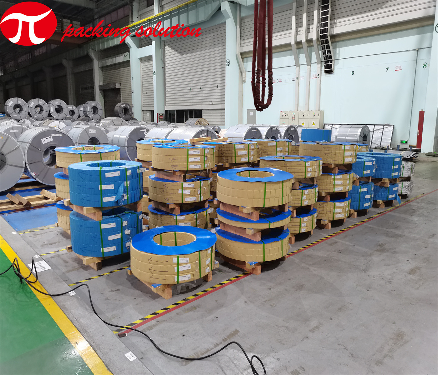 Trolly Coil Wrapping Machine Fully Automatic Steel Coil Packaging Line Low Energy