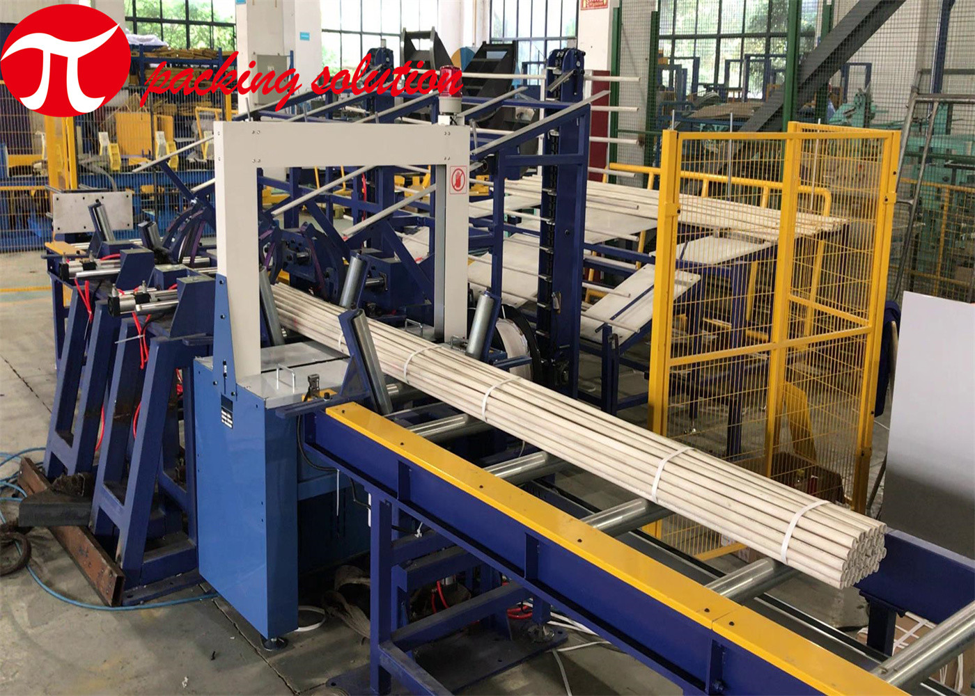 PE PVC Plastic Pipe Bundling Bagging Machine Using Plastic Woving Bag