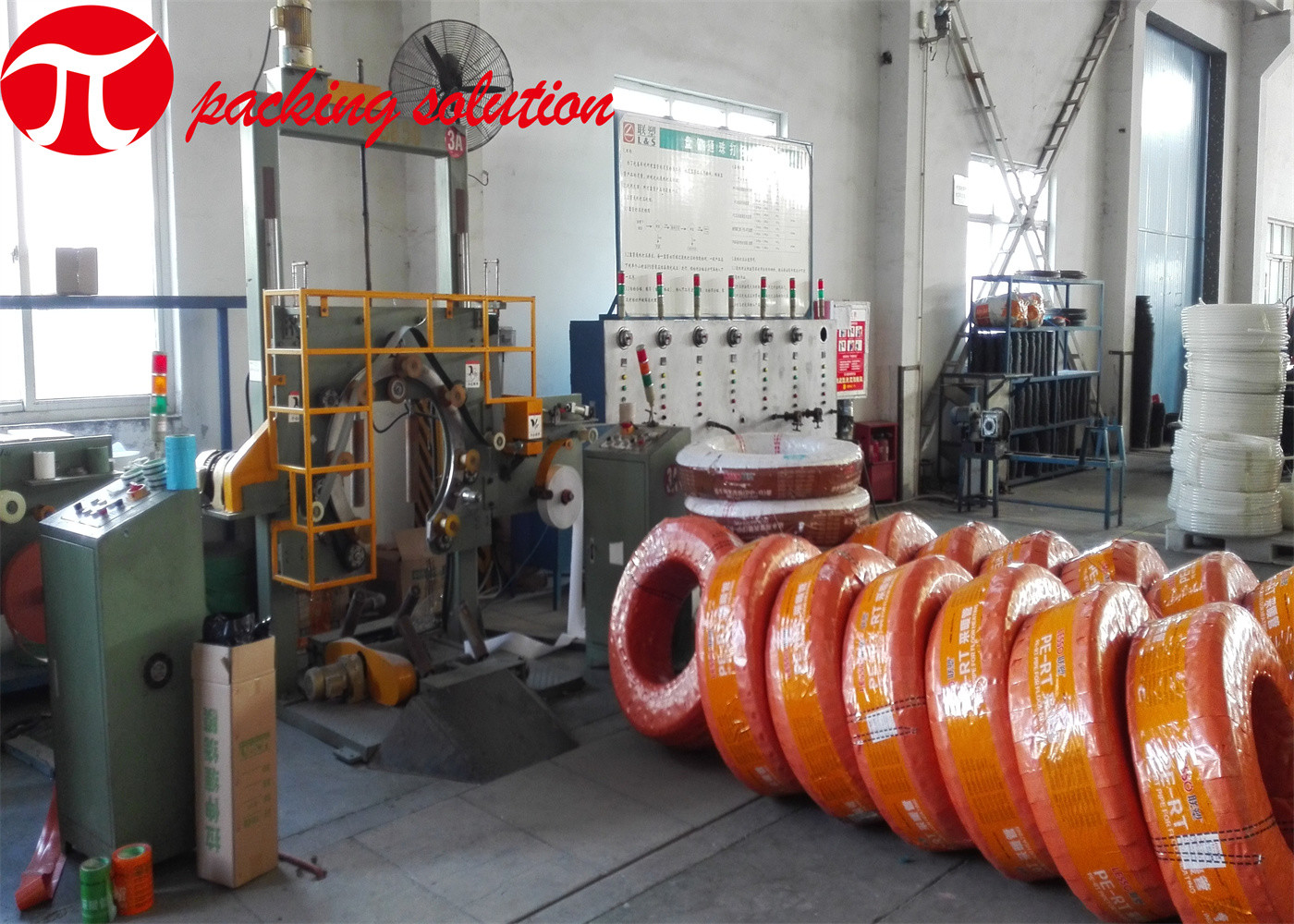 Vertical Stretch Film PVC Pipe Packing Machine 3.0kw Electric Coil Spiral Packing Machine