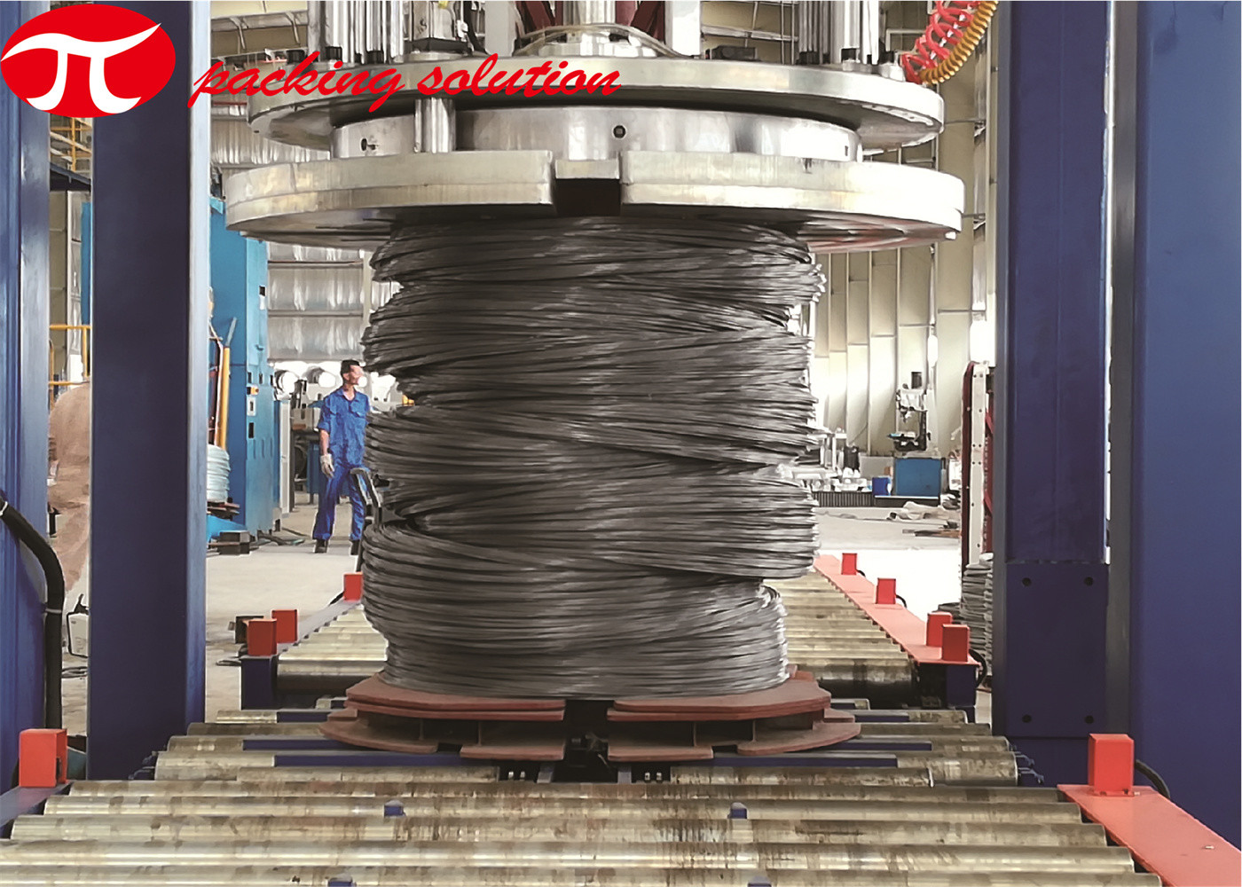 800-1500mm Steel Wire Packing Machine Horizontal Electrical Coil Stretch Packaging Machine​