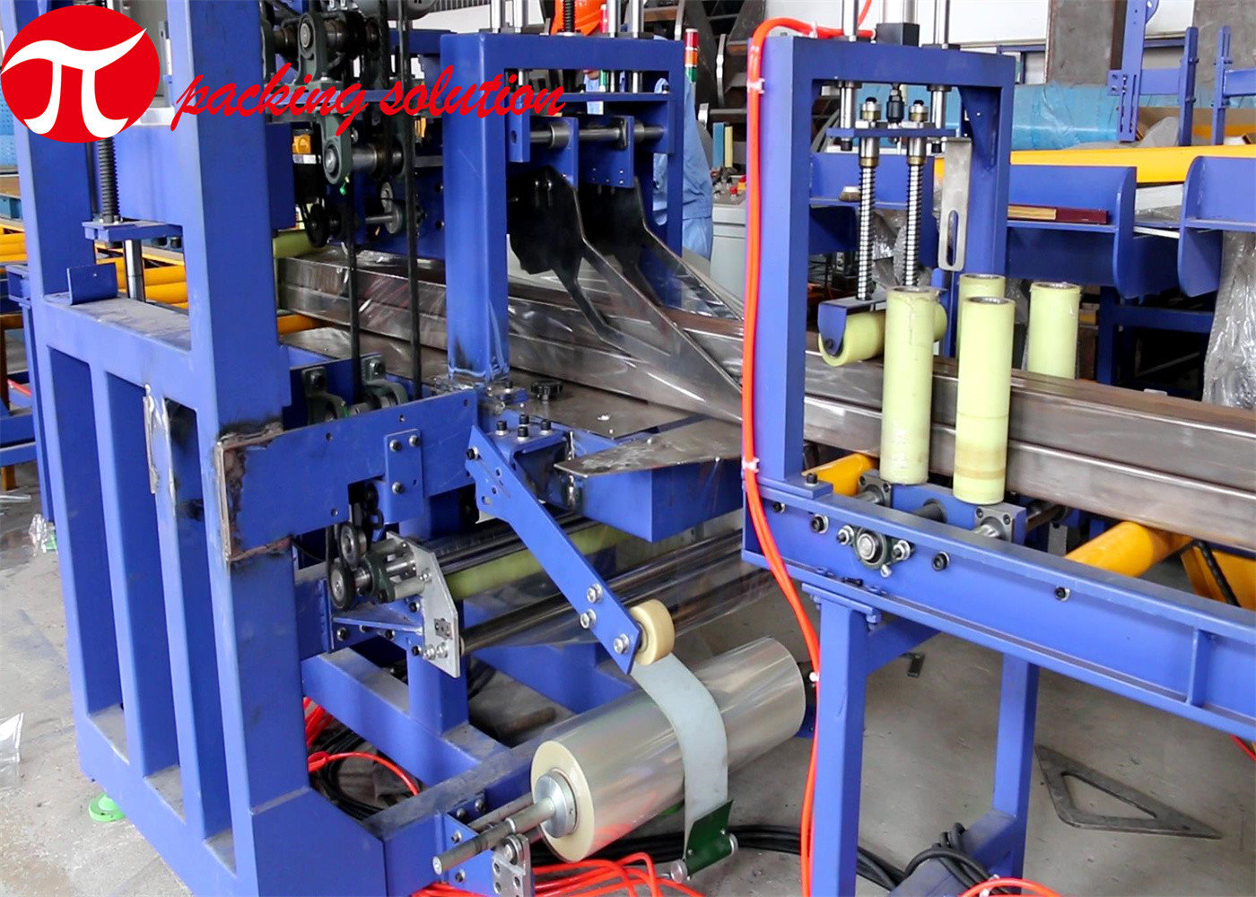 6000mm Automatic Horizontal Steel Tube Packaging Machine / Pipe Bundle Wrapping Machine