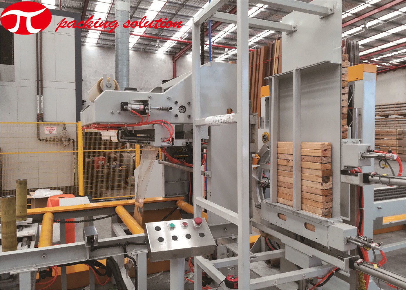 GG600 Stretch Film Packing Machine Steel Pipe Wrapping Conveying Speed 10m-20m/Min